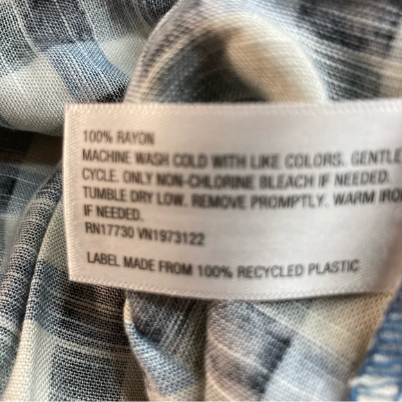 Ava & Viv flutter short sleeve dress Blue gingham 1X NWOT - Picture 5 of 5